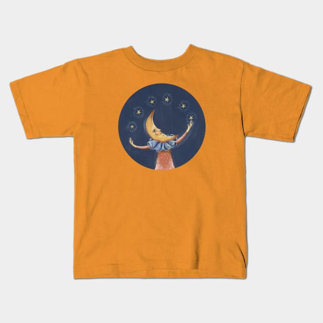 James the moon man Kids T-Shirt by KayleighRadcliffe